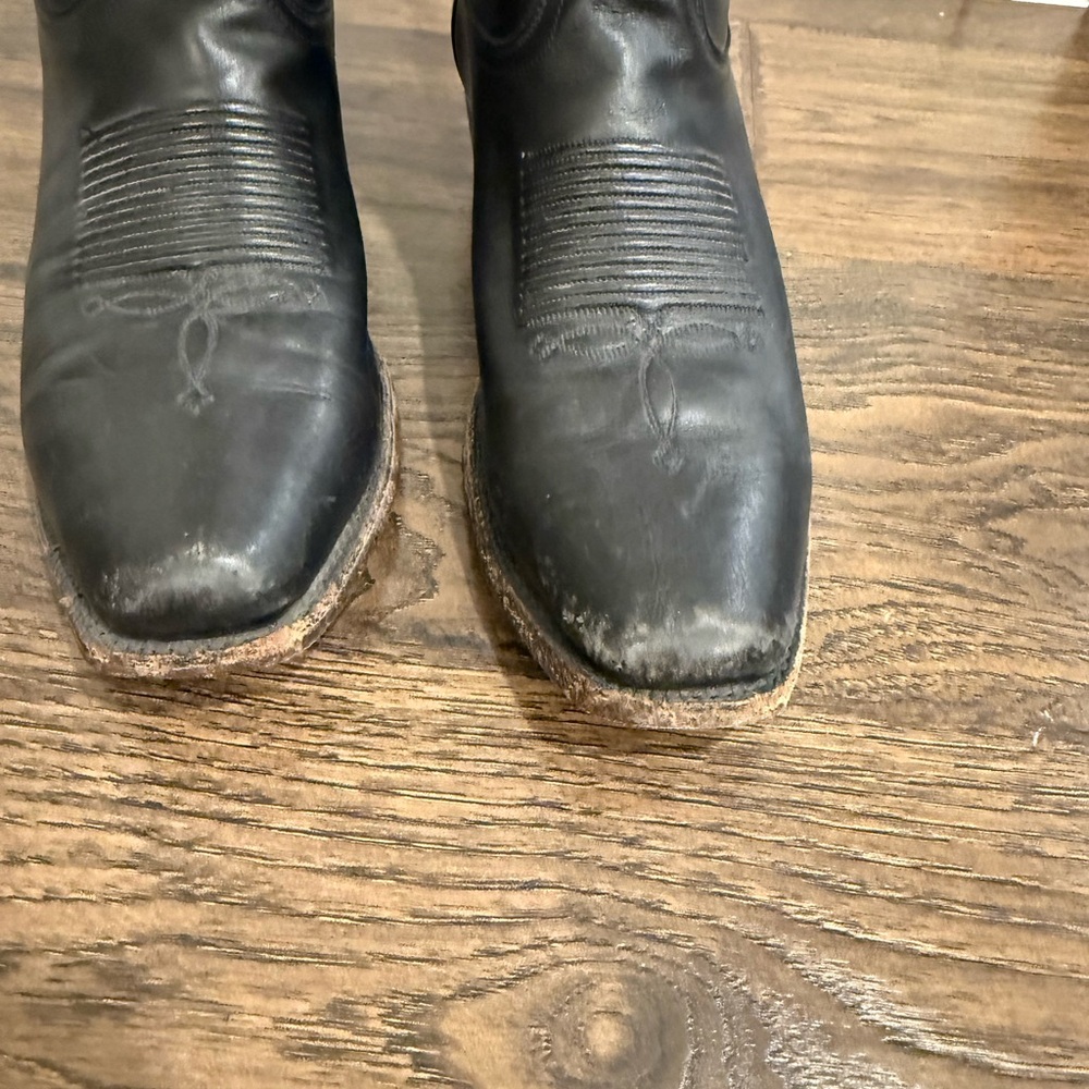 Men’s Black Leather Cowboy Boots - Picture 7 of 8